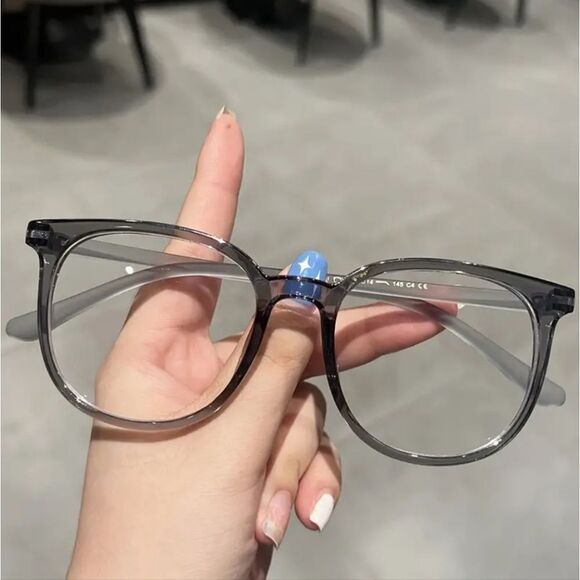 Unisex large round Glasses Gray - Picture 1 of 3